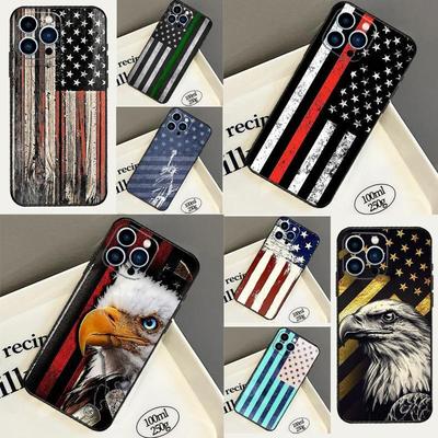 Použitelné pro pouzdro na mobilní telefon iPhone14, pouzdro na mobilní telefon s americkou vlajkou, malované proti pádu pro ochranu proti pádu