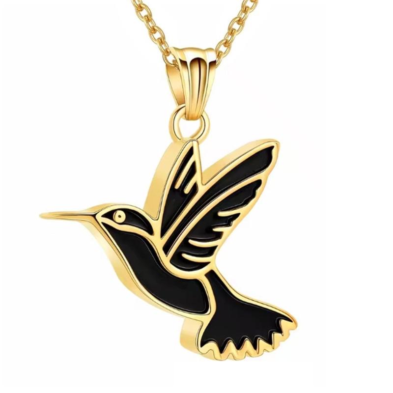 Elegant Bird Ornamented Pet Commemoration Jewelry Private Urn Charm Necklace In Durable Wear Resistant