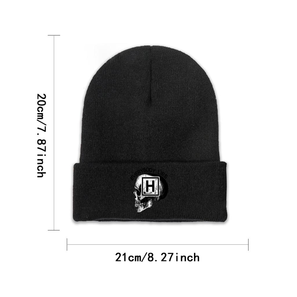 Dr House Everybody Lies Skull Knitted Caps Women's Unisex's Beanie Autumn Winter Hats  Casual Melon Cap