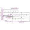 VidaXL Metal Bed Frames Without Mattress Brown Oak 150x200 Cm, Double Bed, Bedroom Furniture, Guest Bed, 3308476