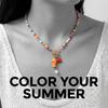 Bohemian Starfish Pendant Necklace For Women Handmade Rice Beads Ceramic Fish with OT Buckle Choker Summer Beach Party Jewelry