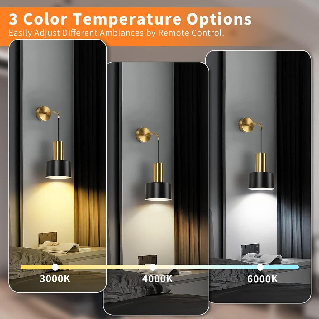 Wireless Battery-Powered Wall Light for Bedroom, Living Room, or Corridor