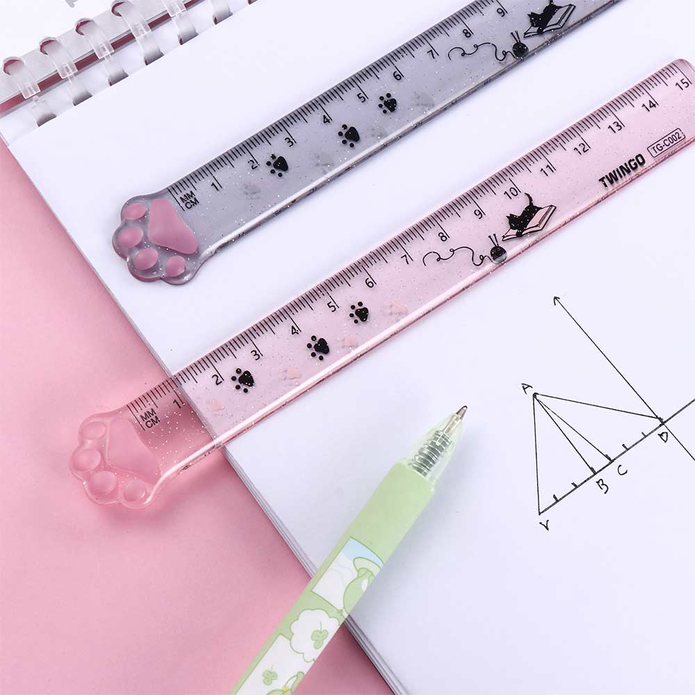 Painting Office School Supplies 15cm Straight Ruler Scale Ruler Cats Claw Ruler Measuring Ruler