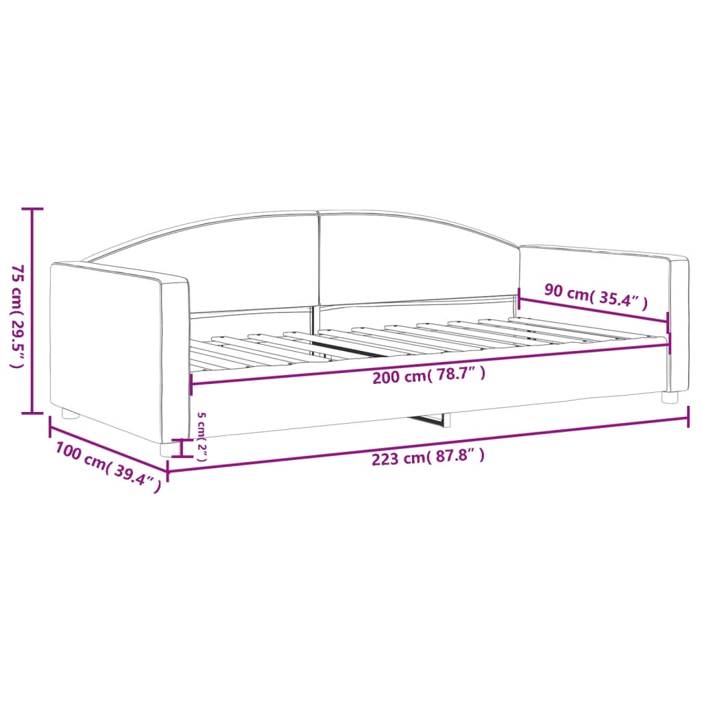Vidaxl Sofa with Sleeping Function, Taupe Color, 90X200 Cm, Upholstered In Fabric