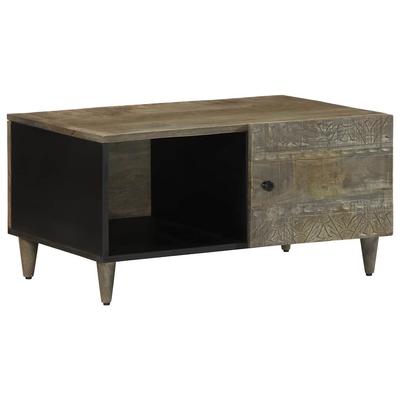Light Gray Coffee Table 80X50X40 Cm Solid Mango Wood