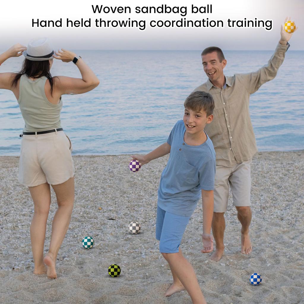 6 Pack Hand Woven Footbag Balls Soft Knit Juggling Balls for Coordination Exercise Toss and Catch Training for Kids and Adults