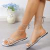 Fashion New Summer Women Sandals Beach Solid Color Ankle Straps Shoes Women Party Cross-strap Designer Sandals Women Sandalias De Mujer