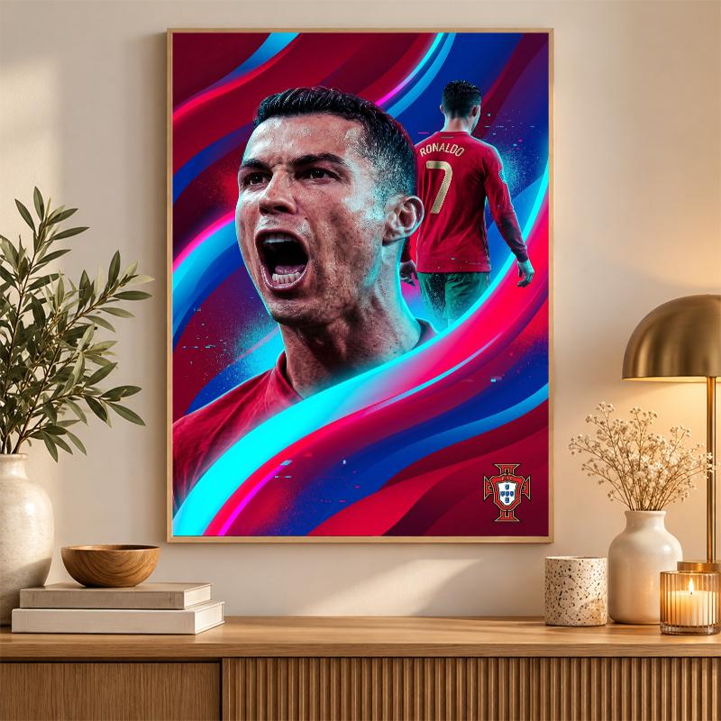 Cristiano Ronaldo Diamantmalerei Set 5D Vollbohrer DIY Diamantmosaik Wandkunst Heimdekoration