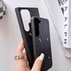 Business Sle Couple Simple Lychee Genuine Leather Case For Samsung Galaxy S26 Ultra S25 Plus S24 Smooth-Touch Case Mat Design Stitched Protect Cover