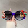 New DIY Christmas Limited Sunglasses Oversize Round Personalized Party Shades Funny Cute Cartoon Decor Sun Glasses