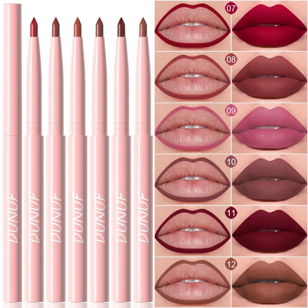 

DUNUF New 6 Color Lipstick Lip Liner Set Velvet Matte Lip Pencil Waterproof Natural Outline Lip Contour Line Makeup Lipliner Pen