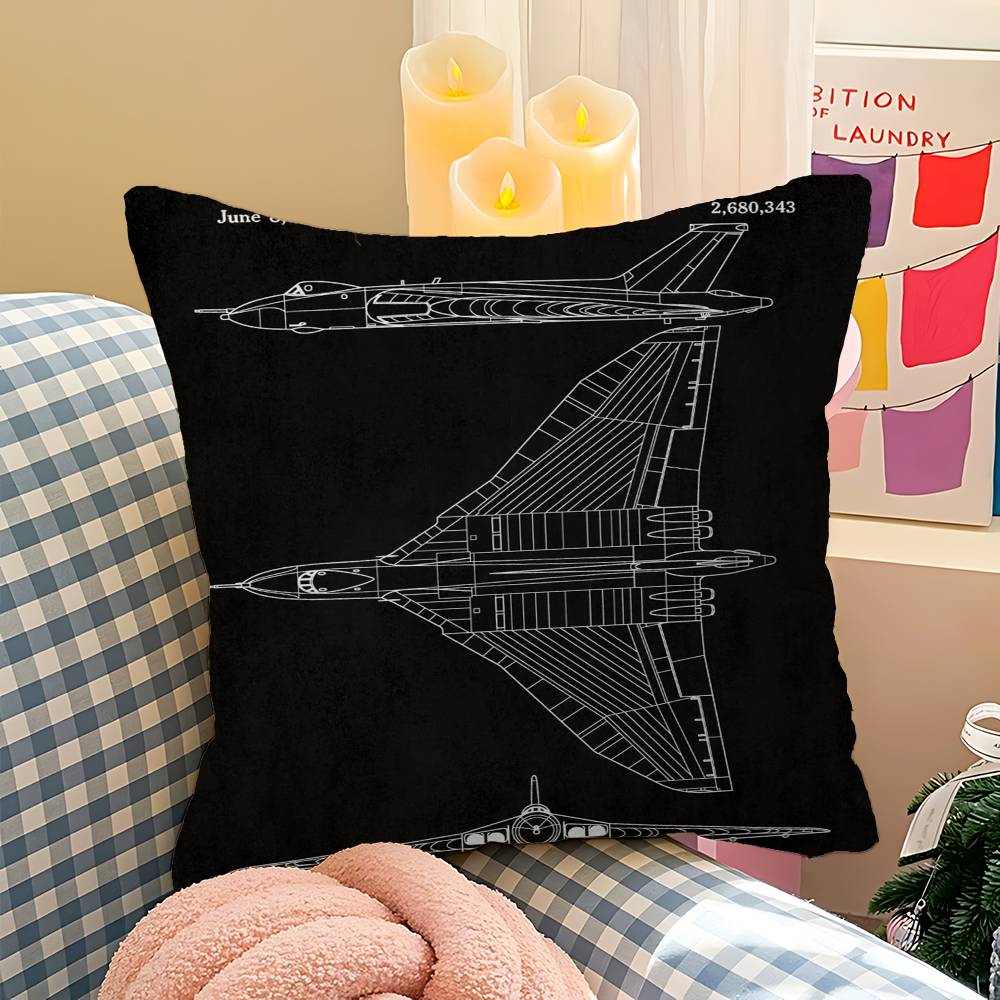 Aircraft Patent Personalized Pillow Cover Kids Bedroom Wild Party Decor Pillowcase Kid Birthday Shower Gift