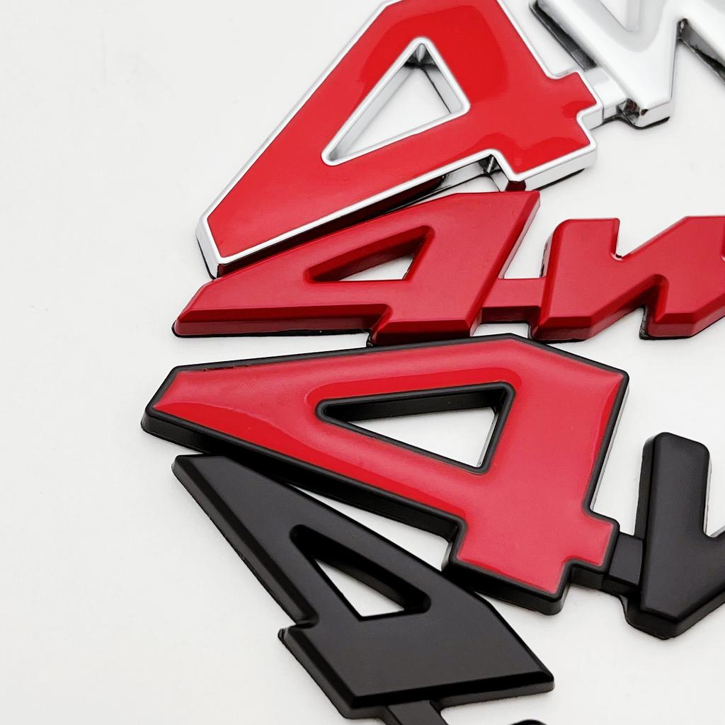AAXH1 4WD Logo 3D Metal Sticker For Prius I20 I40 Tucson Compass Renegade Patriot Wrangler Car Wing Fender Rear Trunk Badge Emblem