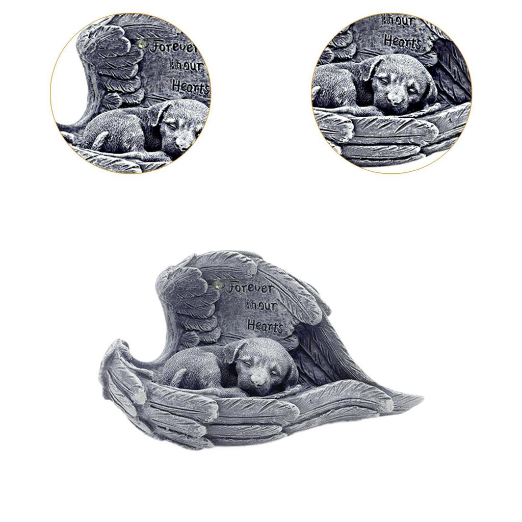 Nagrobek Pamiątkowy dla Zwierzęcia Prezenty po Stracie Zwierzęcia Żywica o Antycznym Kamiennym Wykończeniu Solidna Delikatna Figurka do Ogrodu Nagrobek Zaginione Zwierzę
