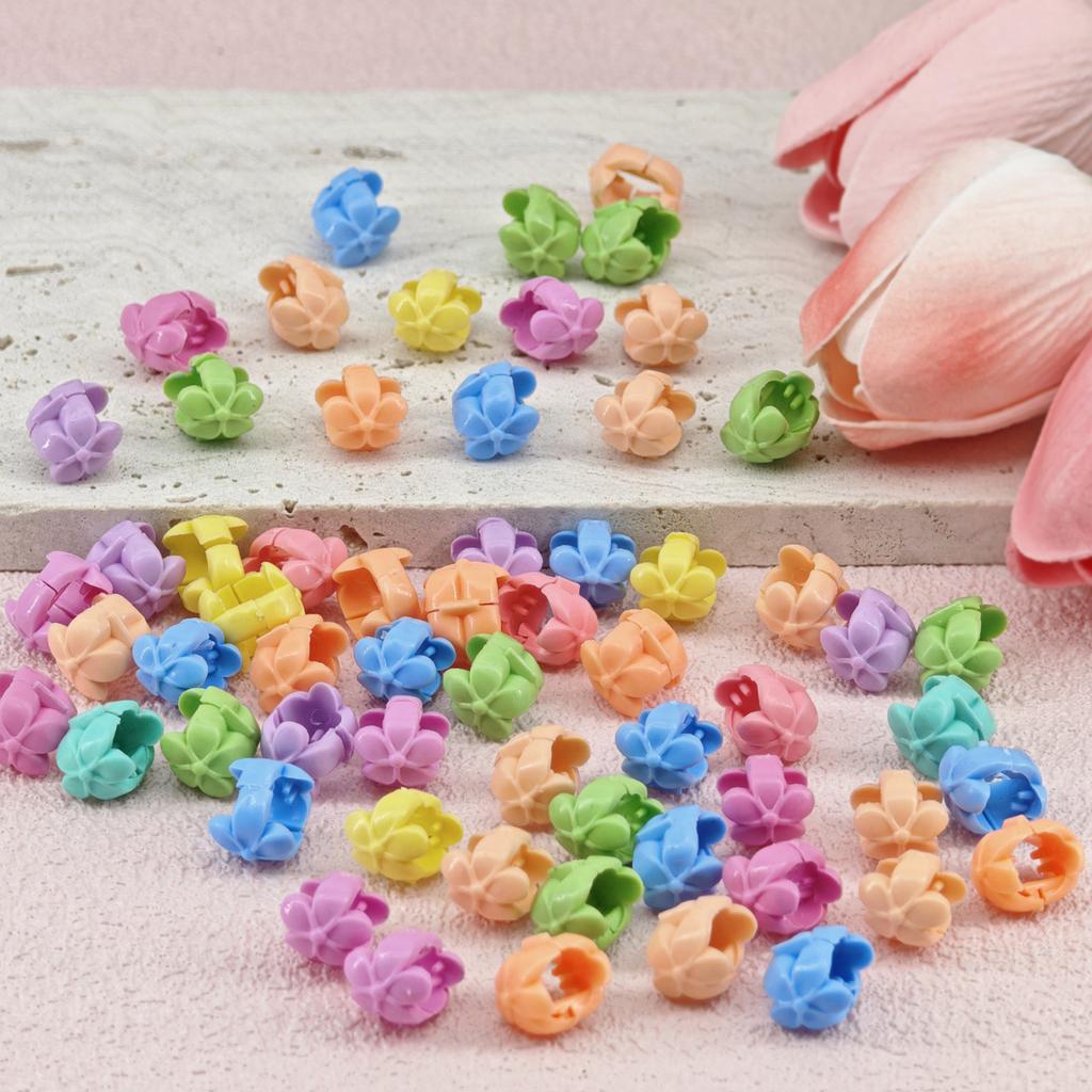 60pcs Hair Braids Beads Headwear Cute Candy Colors Plastic Summer  Hair Claw Clips  Hair Accessories Loc Hair Jewelry for Braids