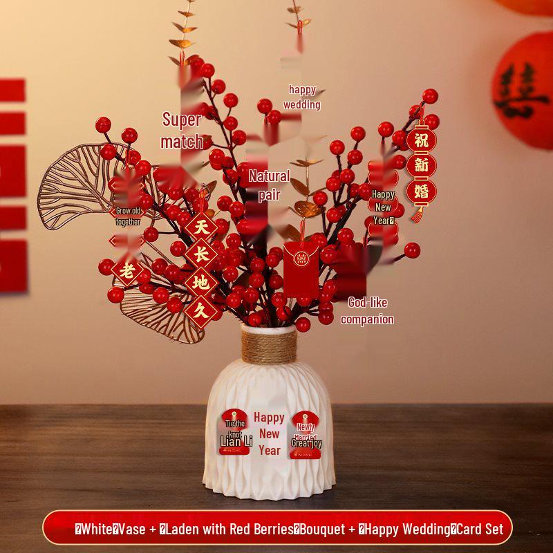 Bridal Wedding Gift Potted Plant Ornament for Living Room or Engagement Banquet Decor