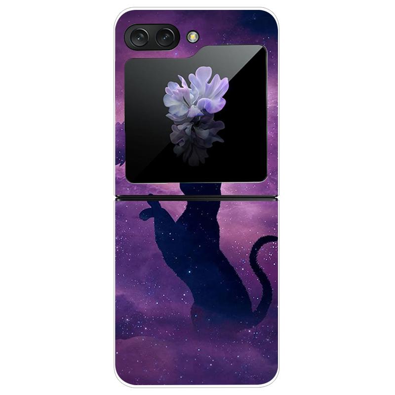 For Samsung Galaxy Z Flip 5 5G Case Cute Transparent PC Hard Case Back Cover For Samsung ZFlip5 Z Flip 5 Phone Coque Flip 5 Capa