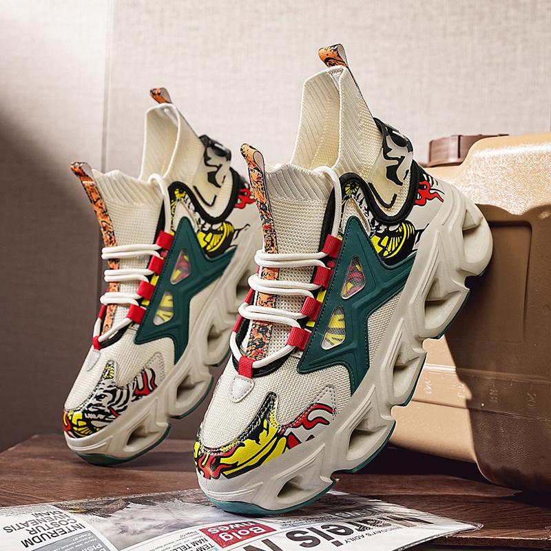 Four Season Men's Sports Shoes Trendy Casual Shoes Tennis Shoes Niche Design Versatile Training Shoe Running Plus Size Soft Sole