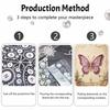 Elegant Butterfly Pearl Kit 5D DIY Round Rhinestone Art Craft for Adults Home Wall Decoration Beginner Friendly Frameless Design