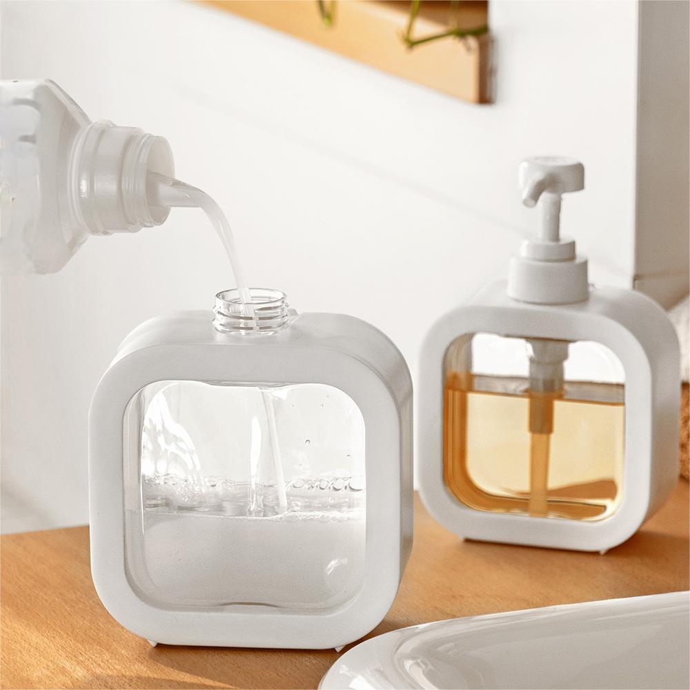 1PC Soap Dispenser White Liquid Lotion Hand Pump Soap Dispenser Refillable Shampoo Bottle Plastic Hand Soap Dispenser