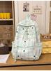 Schoolbag Clear Mint Ice Green Pattern Plaid Backpack Vitality Girl Student Commuter Leisure Daily Versatile School Bag