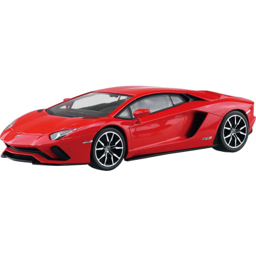 Aoshima Bunka Kyozai 1/32 Scale Rakupla Snap Kit No.07-PR Lamborghini Aventador S Pearl Red Pre-Colored Plastic Model Kit (Automobile)