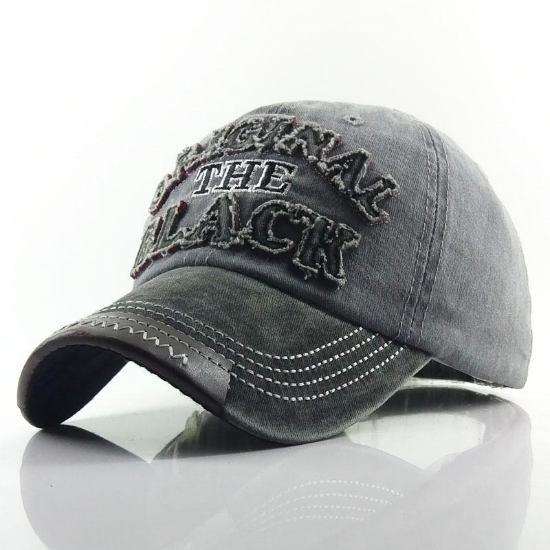New European and American original black washed denim baseball cap outdoor sports sunshade duck tongue hole hat