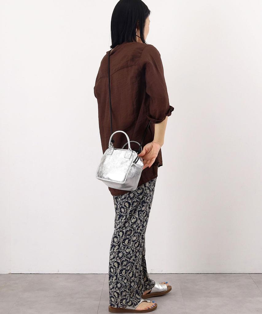 Handbag Cube Box Metallic 2WAY Bag for Silver [Cuko] Women, (906)