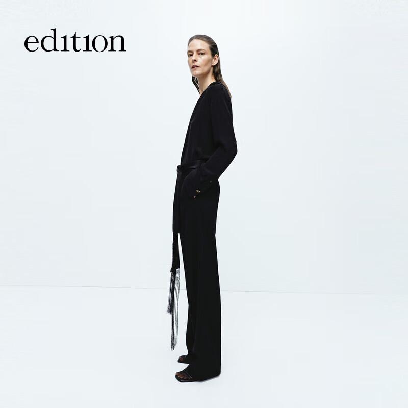 Edition Elite Wardrobe 2024 Winter Retro Lapel Mulberry Silk Commuter Shirt M 165