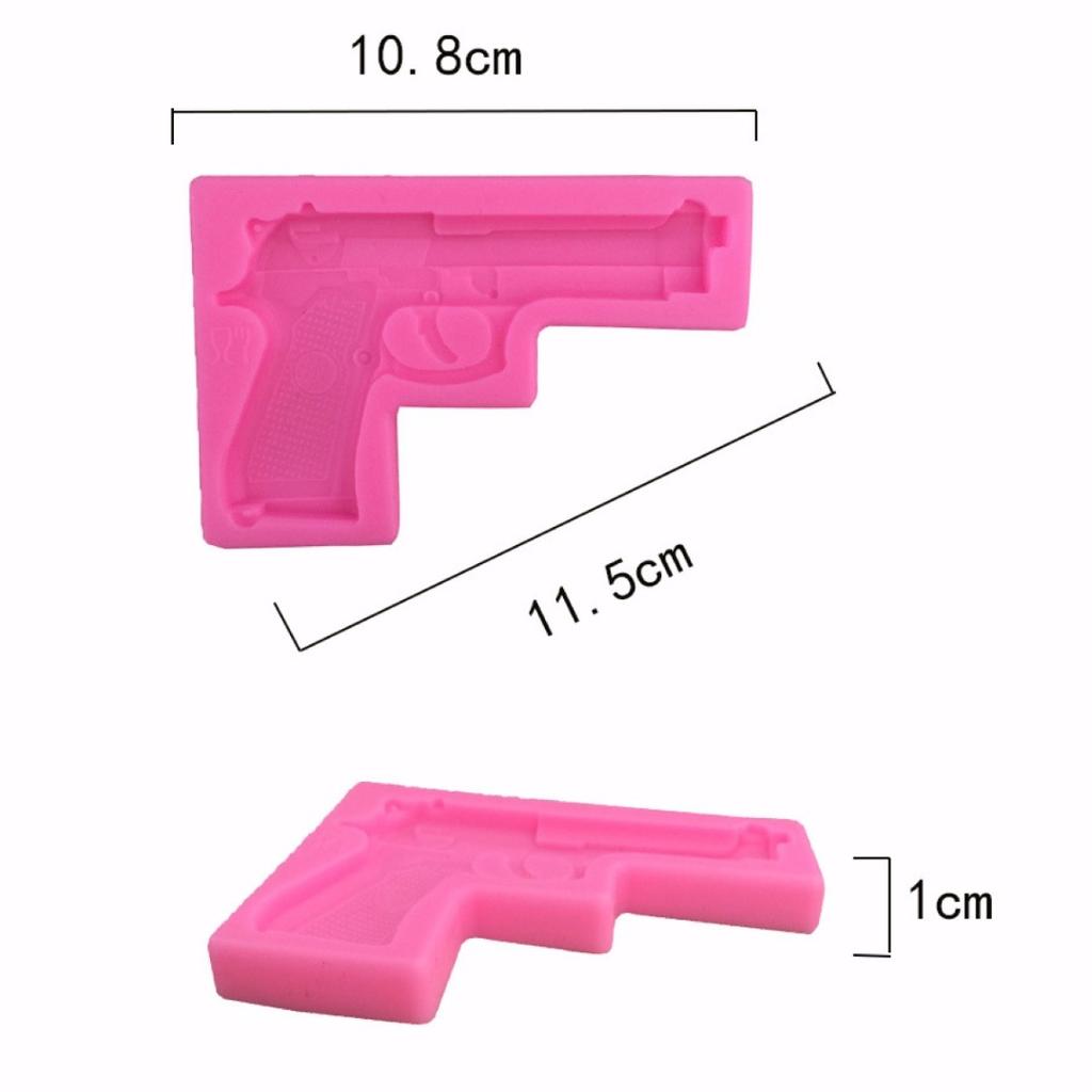 3D Pistol Fondant Silicone Mold Sugar Craft Cake Decorating Tools Baking DIY New