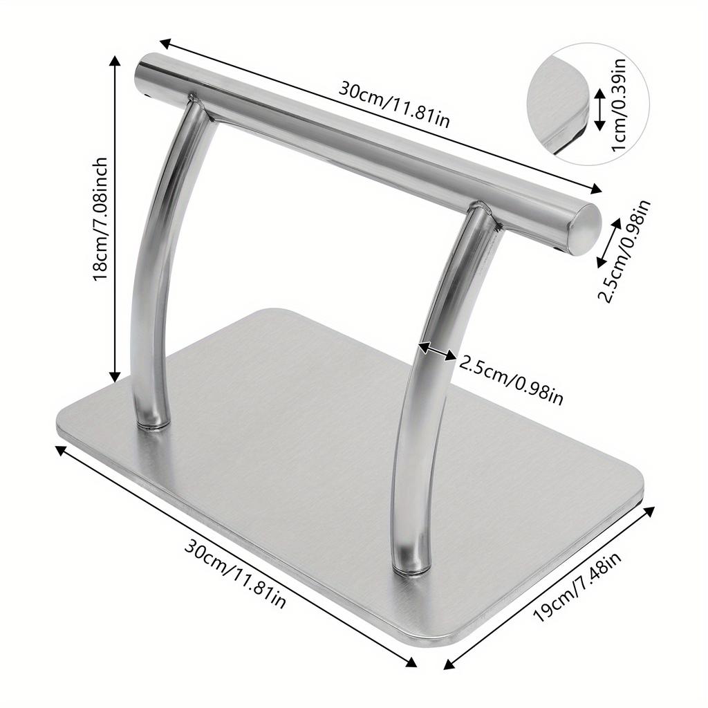Stainless Steel Footrest – Ergonomic Salon & Home Foot Rest with Anti-Slip Base – 201 Stainless Steel – Silver