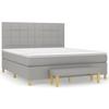 Box Spring Bed with Mattress Light Grey 160 x 200 cm Fabric