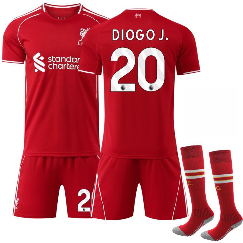 2 Quick-drying Club No. 1 Salah jersey Children's Liverpool home Nota football jersey set