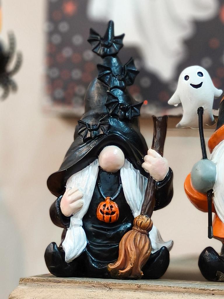 Halloween Resin Gnome Wizard Fairy Figurine for Home Bedroom Living Room Holiday Decoration