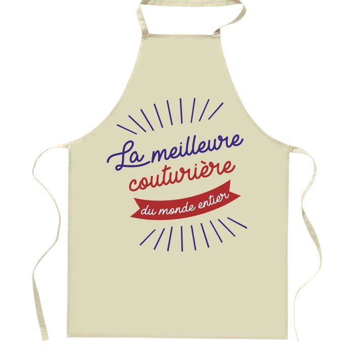 Planetee Tablier de cuisine couturière Meilleure du Monde entier | Cadeau Original Humour pour Cuisinière Vêtement Blouse