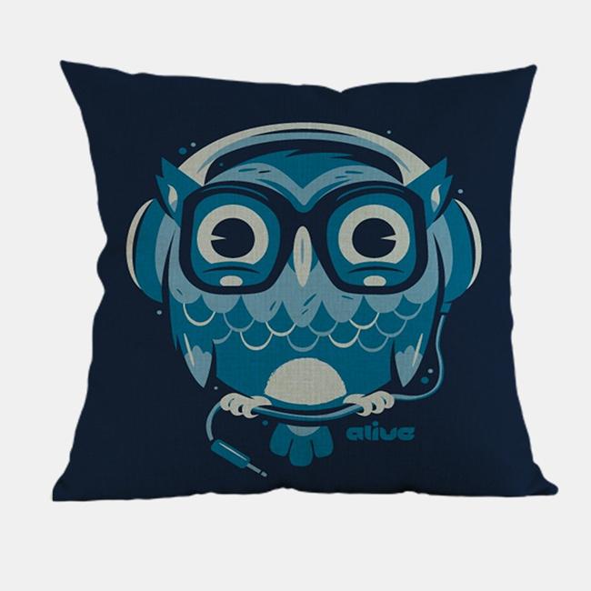 Owl Cartoon Animal Style Cushion Cover Cute Children Painting Cotton Linen Room Sofa Decoration Throw Pillow Case Cojines