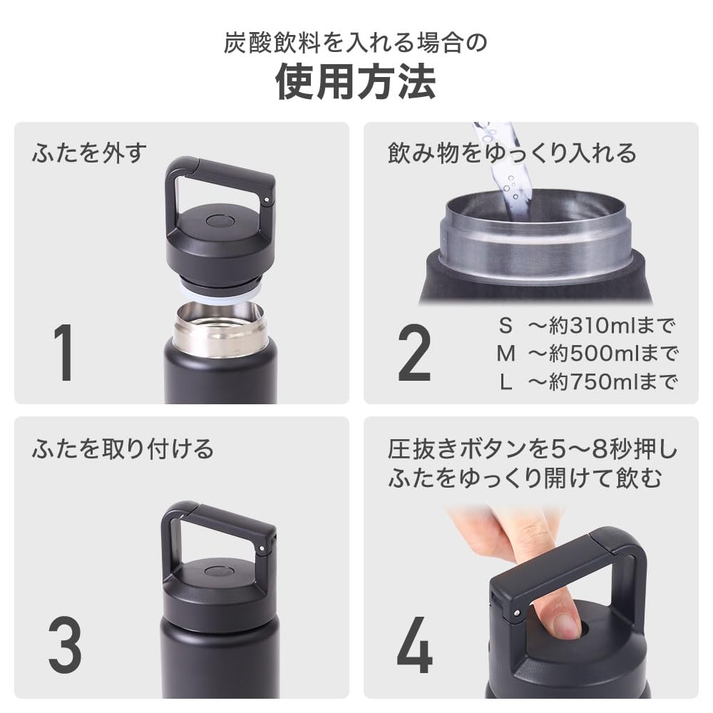 SUGGEST Carbonated Drink Vacuum for Keeping Drinks Cold and Available In Various with Pressure Release Wide Mouth Vacuum Insulated Suitable for Sports