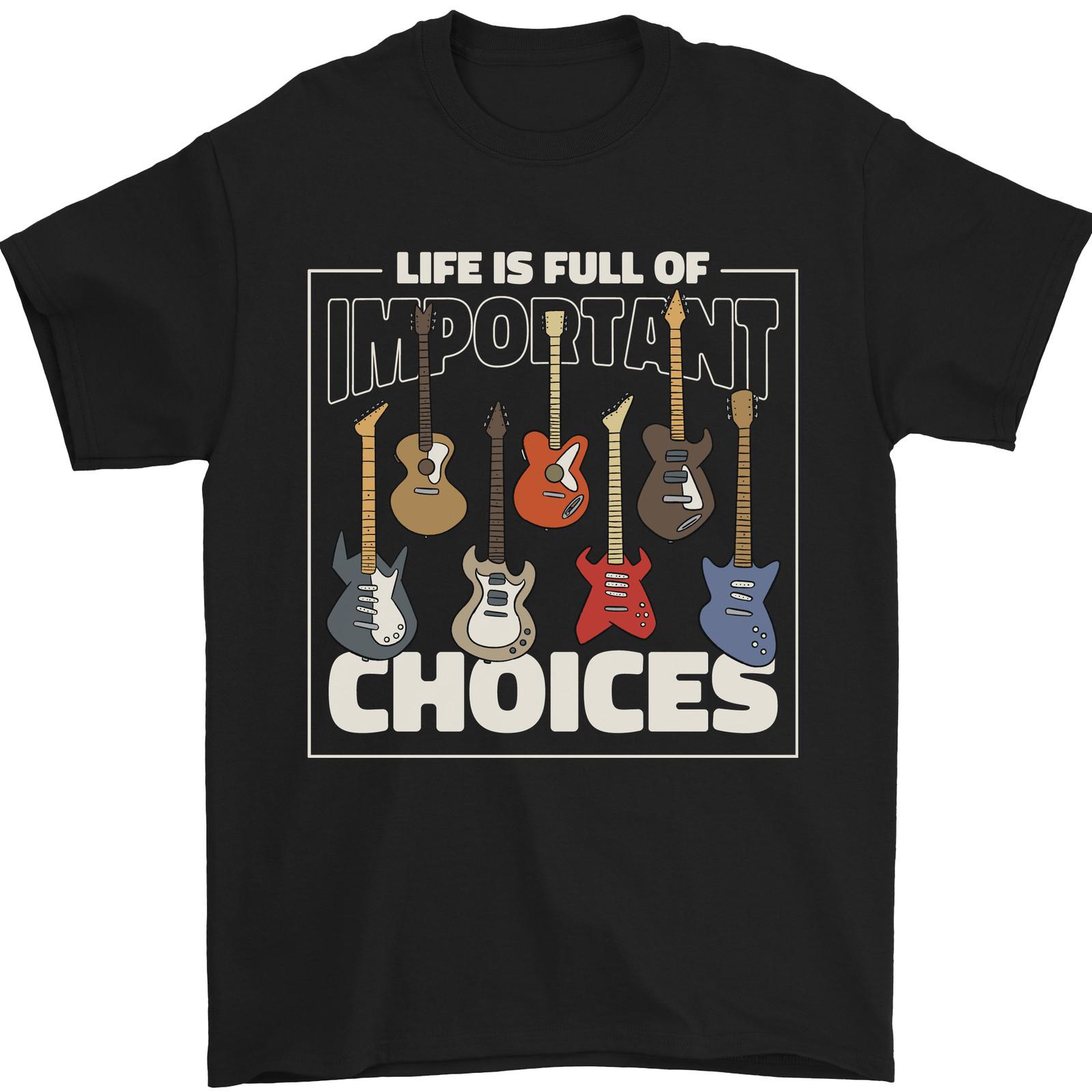 Guitar Important Choices Guitarist Music Mens T-Shirt Cotton S