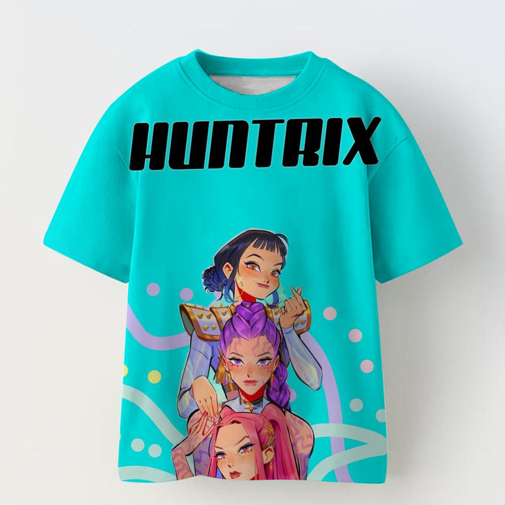 Cartoon Anime Fashion Short Sleeve Casual Comfortable T-Shirt Girls Crew Neck Top