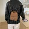 Rhombus retro small bag women's new fashion chain backpack autumn and winter texture mini schoolbag