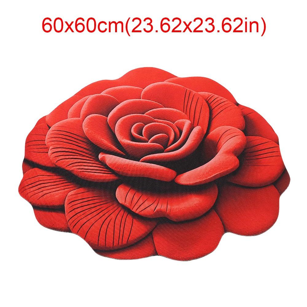 Soft Flower Carpet Non-slip Bathroom Floor Mat Peony Floor Mat  for Living Room Tea Table Bedside