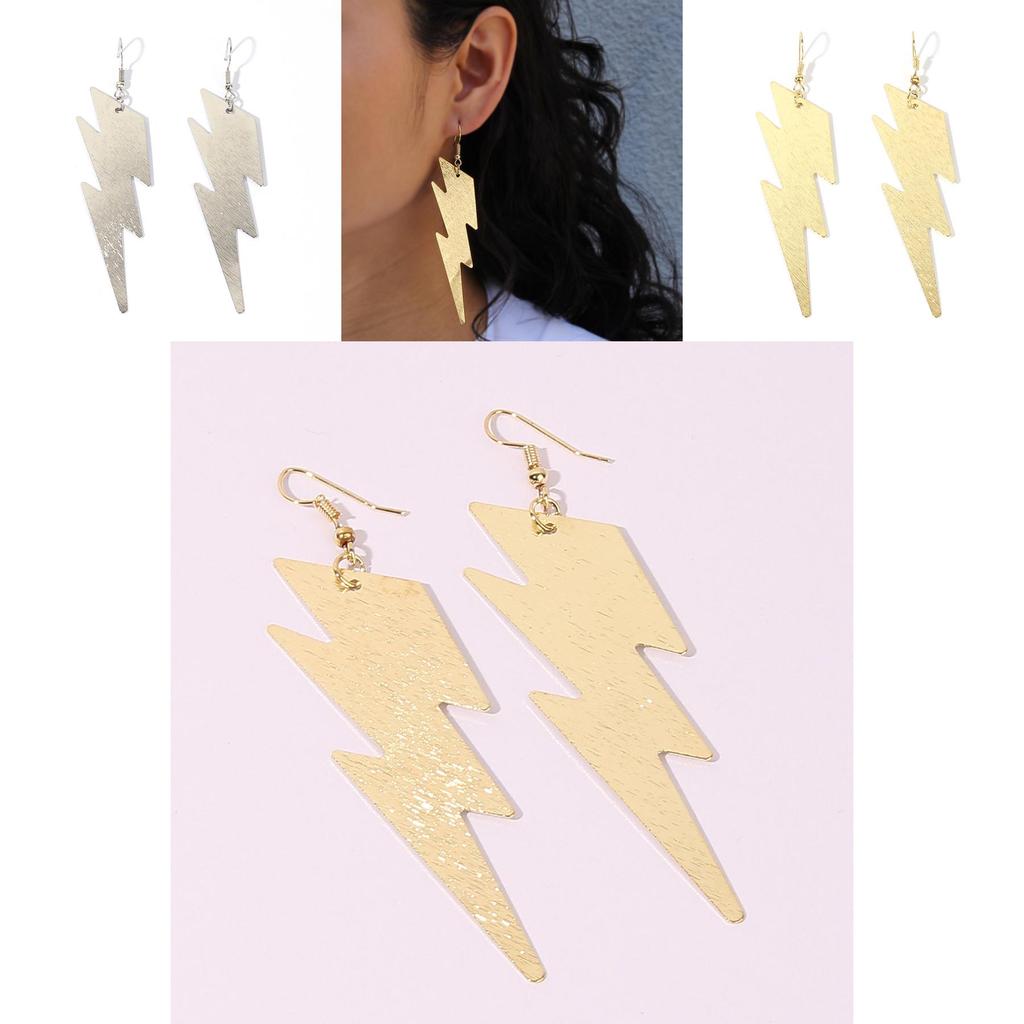 Womens Metal Earrings With Geometric Design And Gold Tone For Parties