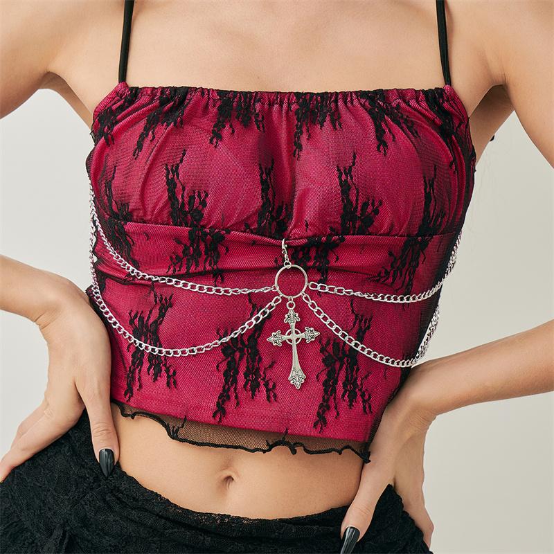 

Boho Gift Jewelry One Piece Summer Sexy Tube Tops Body chain Women Strapless Pendant Bar clothing accessories