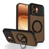 KEYSION 360° Rotating Ring Stand Magnetic Phone Case for HONOR 600 Pro 5G Matte Translucent Shockproof Back Cover for Honor 600 5G