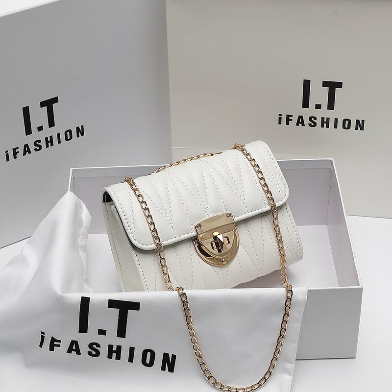 Modetrend Schulter Damenhandtasche Bestickte Quastenspitze Schnalle Kette Crossbody Kleine Quadratische Tasche