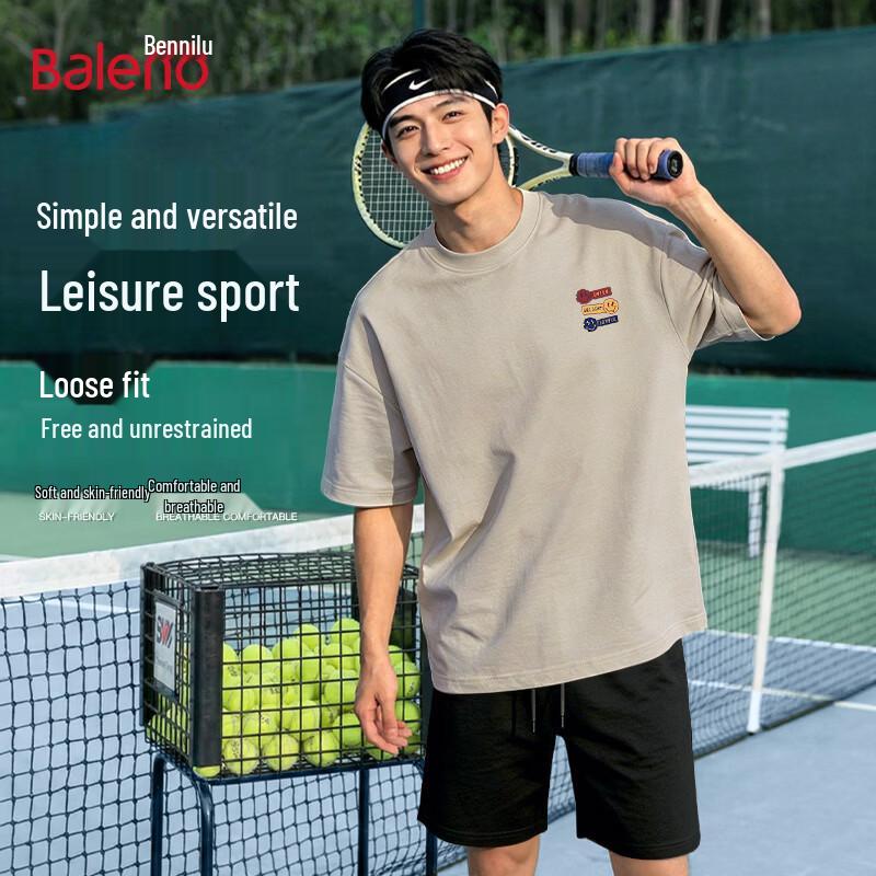 

Baleno Men s Pure Cotton Loose Fit Short Sleeve T-Shirt 5XL