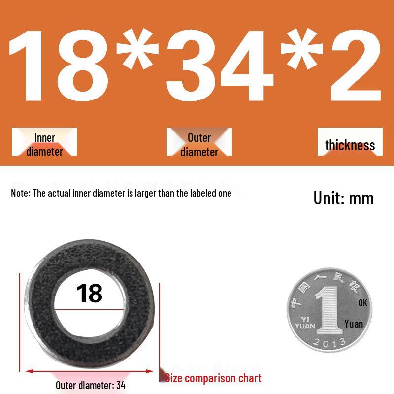 Galvanized Metal Flat Washer - Thin, Thickened, Enlarged Edge, Round, Sizes M3 to M10
