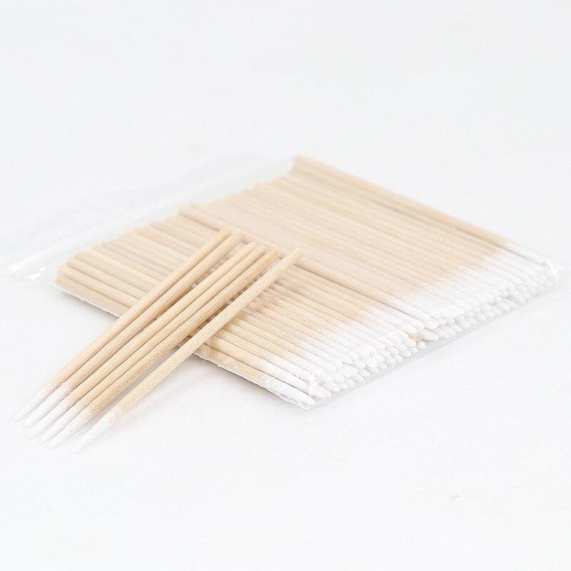 100 Pezzi Pennelli Micro Senza Pelucchi Cotonfiocchi in Legno Bastoncini di Cotone Bastoncini di Legno per Cura Pulizia Cotonfioccolo Cosmetico Strumenti per la Rimozione della Colla per Estensioni Ciglia