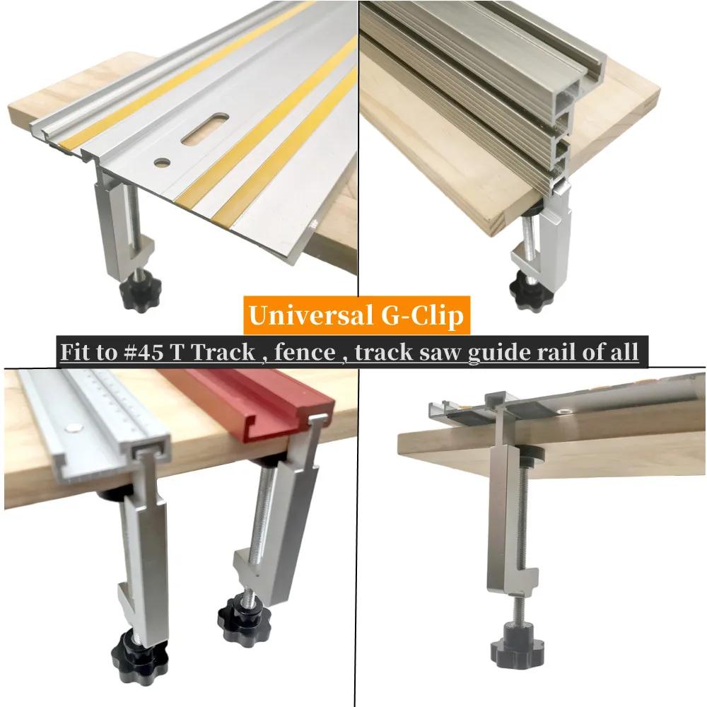 Table Clamp Universal Fence / T-Slot / Table Saw Guide Rail Clamps Aluminum Alloy Fixed Clamp for Workbench Woodworking Tools