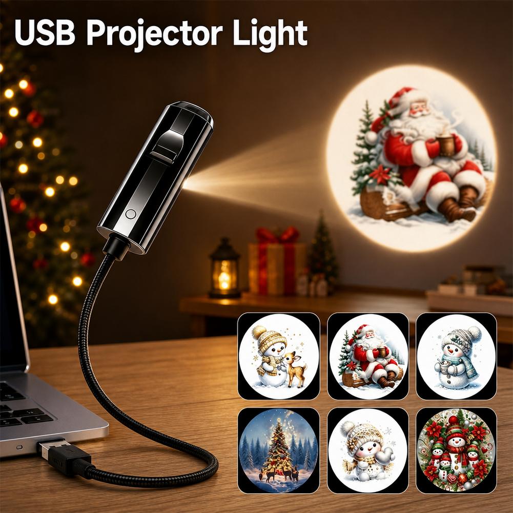 Mini Galaxy Star Projector Night Light Christmas Pattern Projection Light Ceiling LED Lamp USB Ambient Lamp For Home Party Decor